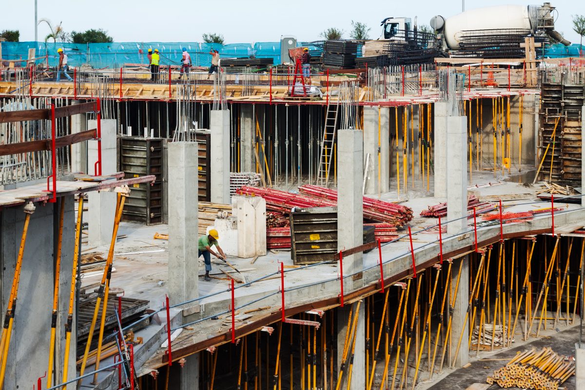 New concrete houses under construction