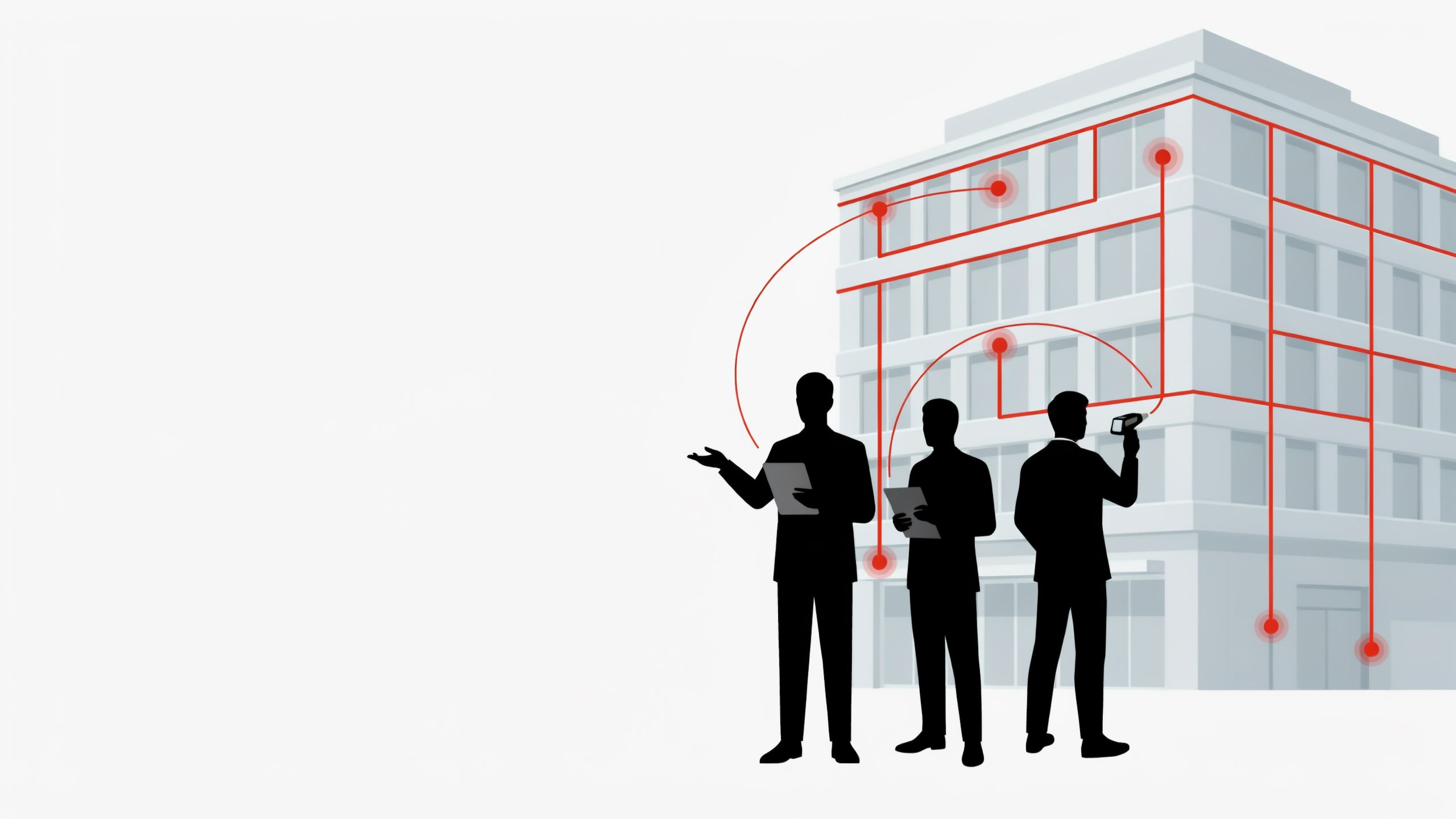 Business team in front of a building